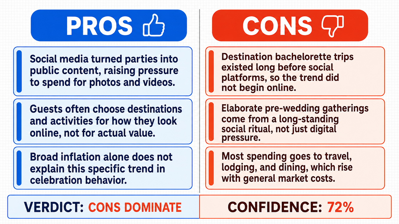 AI Debate Infographic: The escalating cost and complexity of bachelorette parties are primarily…
