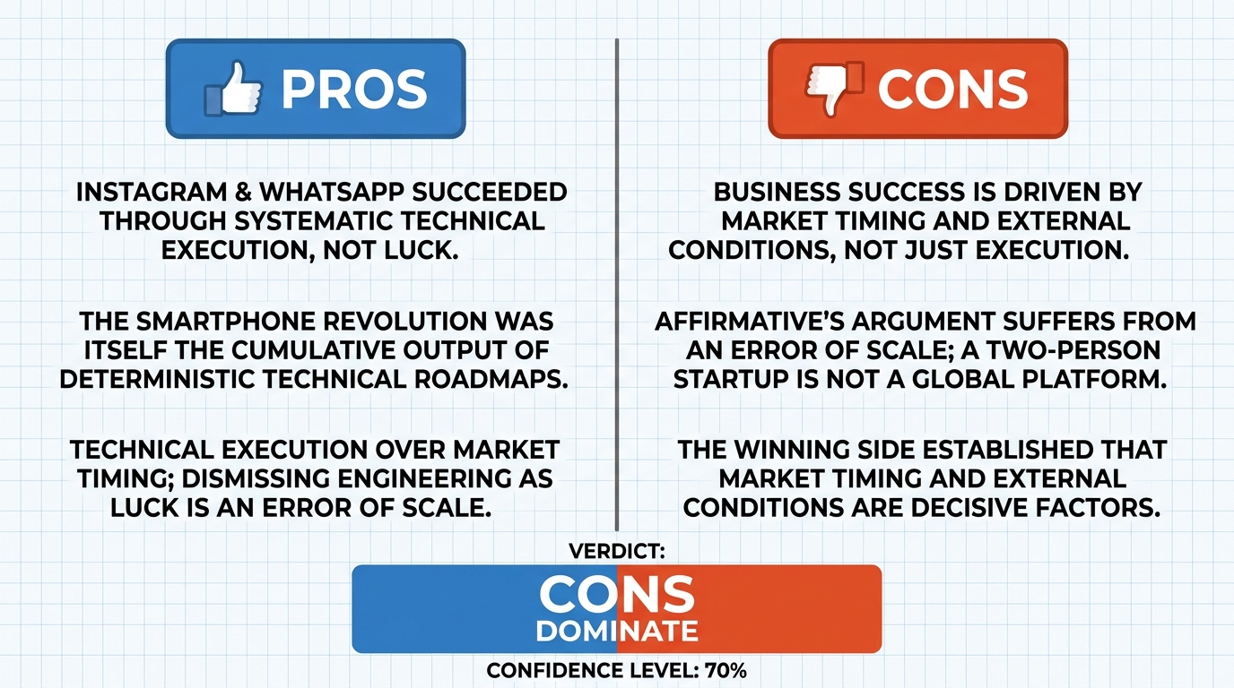 AI Debate Infographic: The examples of Instagram and WhatsApp demonstrate that starting an online…