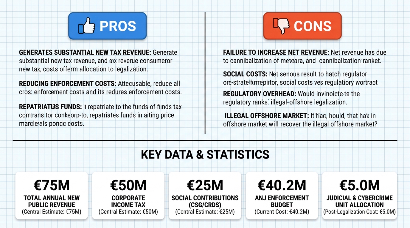 AI Debate Infographic: The legalization of online casinos in France would lead to a net increase…