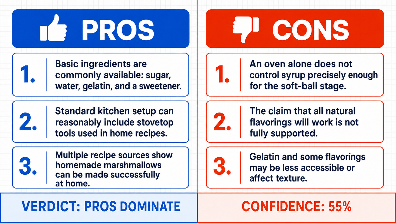 AI Debate Infographic: It is possible to make marshmallows at home with a simple oven and basic…