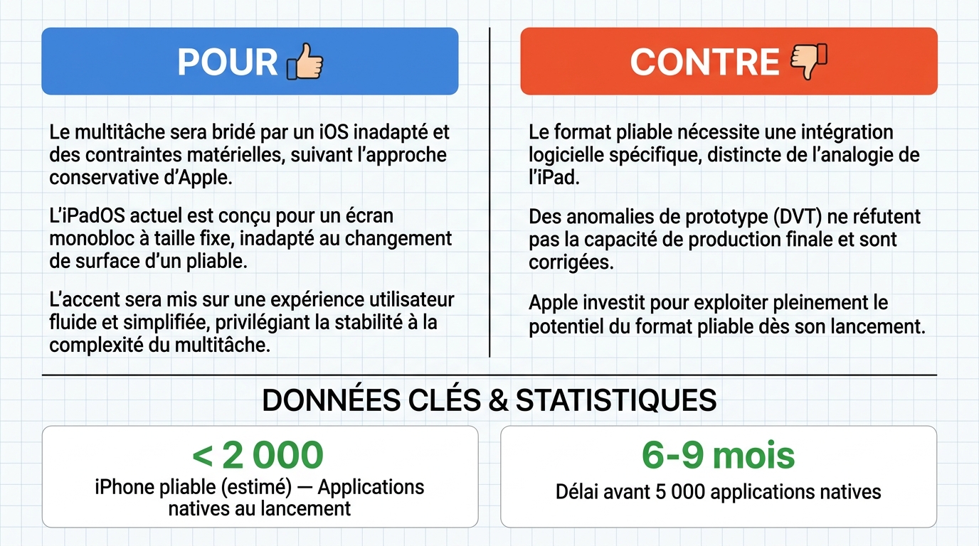 AI Debate Infographic: Le multitâche sur le premier smartphone pliable d'Apple sera…