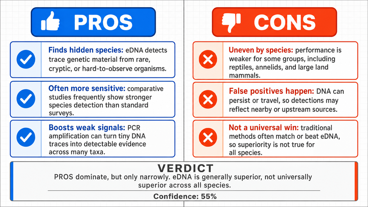AI Debate Infographic: Are environmental DNA (eDNA) surveys superior to traditional methods for…