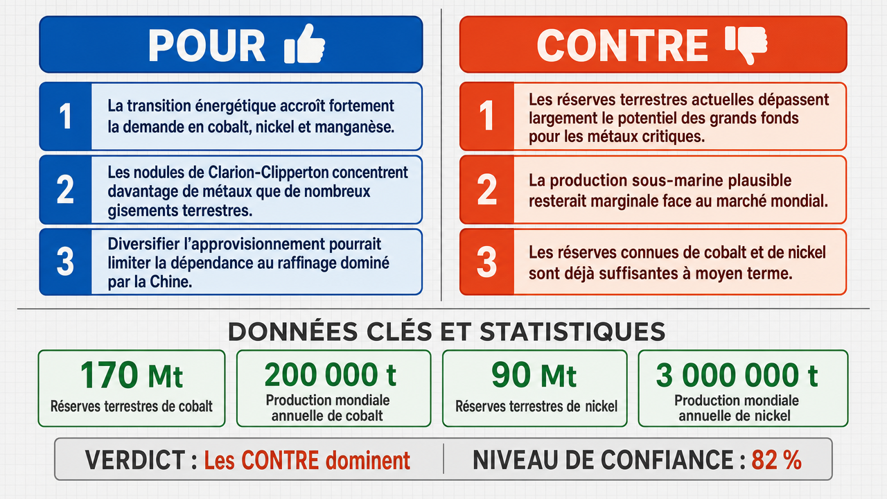 AI Debate Infographic: L'exploitation des grands fonds marins est indispensable pour garantir un…