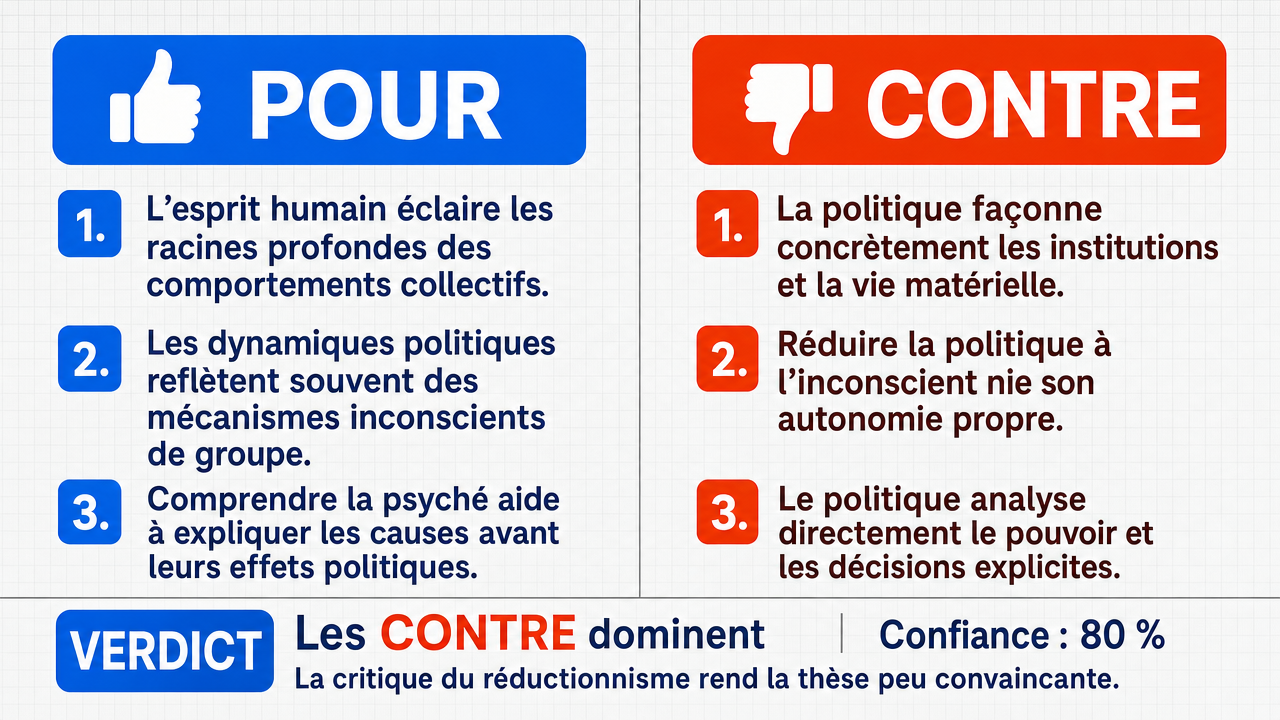 AI Debate Infographic: L'étude de l'esprit humain est plus pertinente que celle de la politique…