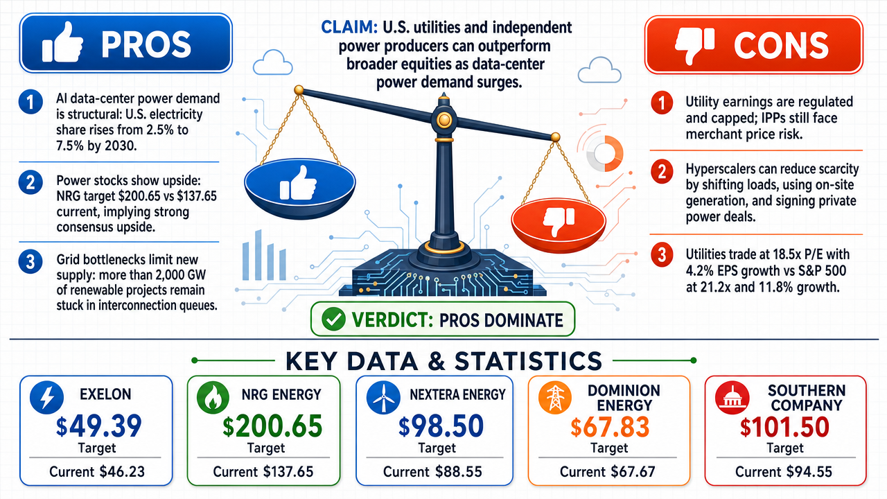 AI Debate Infographic: U.S. utilities and independent power producers will outperform broader…