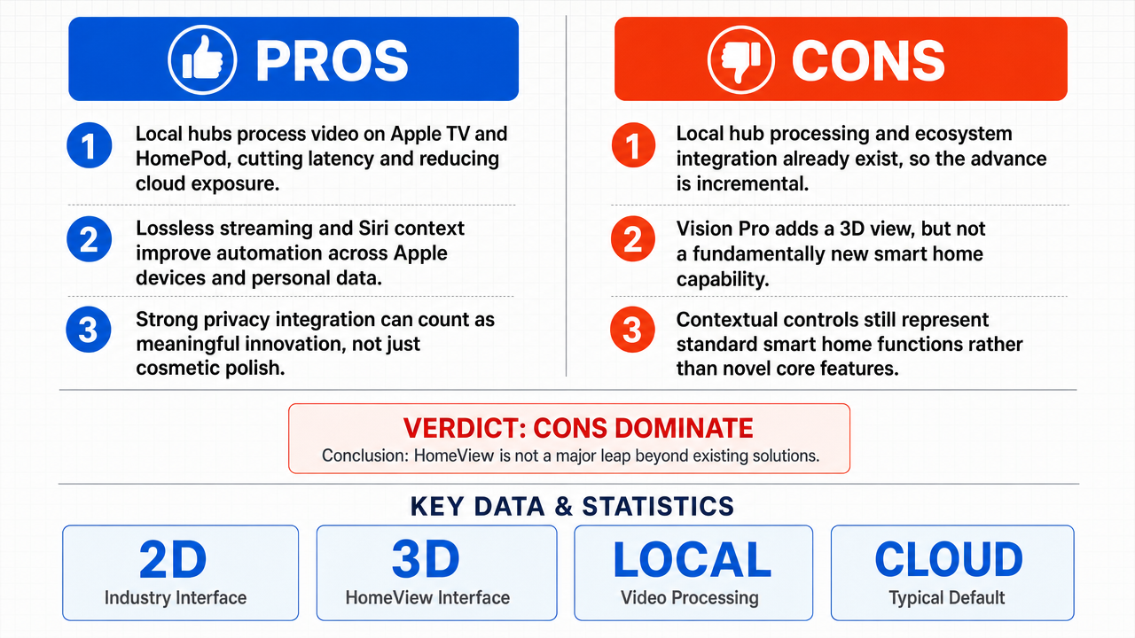 AI Debate Infographic: Apple HomeView offers significant innovation beyond existing smart home…