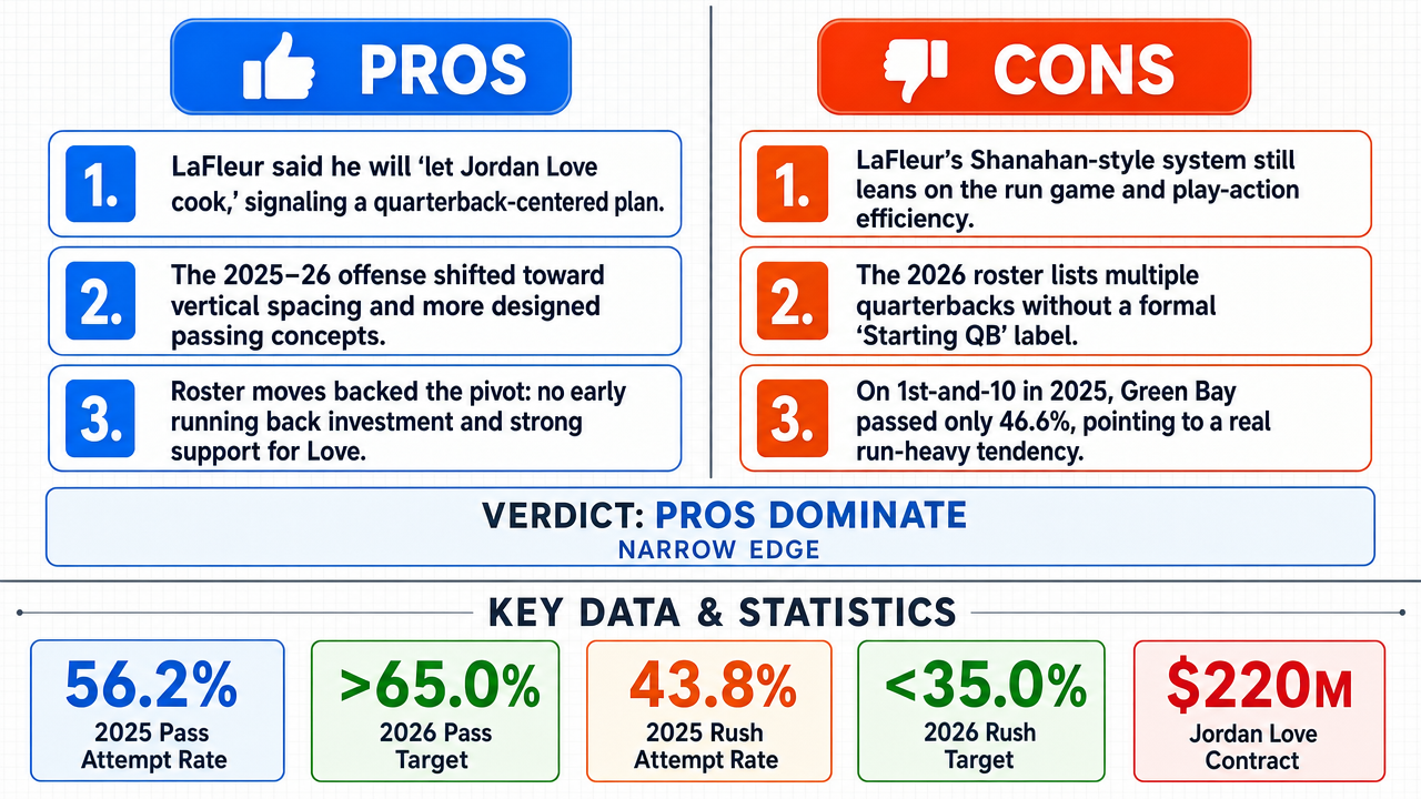 AI Debate Infographic: Will quarterback Jordan Love be the primary focal point of the Green Bay…