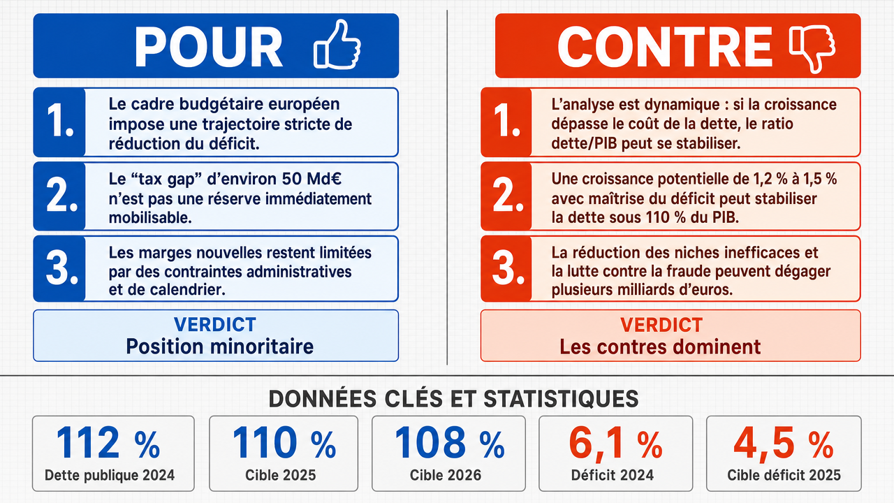 AI Debate Infographic: La France aura atteint la limite de ses marges de manœuvre budgétaires en…