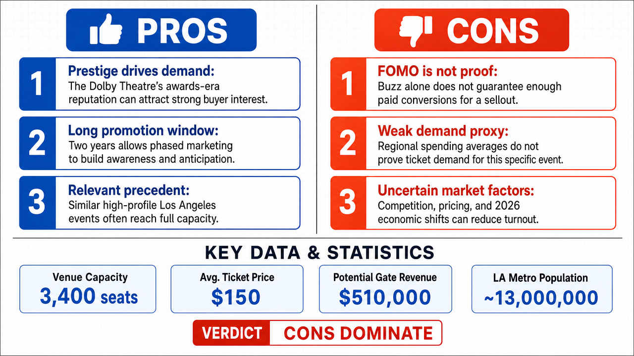 AI Debate Infographic: The live event scheduled for Thursday, 2026-10-08, at the Dolby Theatre in…