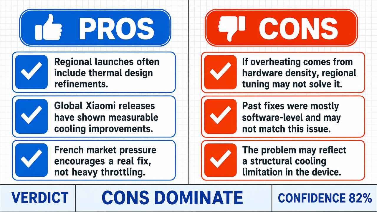 AI Debate Infographic: The Xiaomi 18 Pro's heat management issues, observed in the Chinese model…