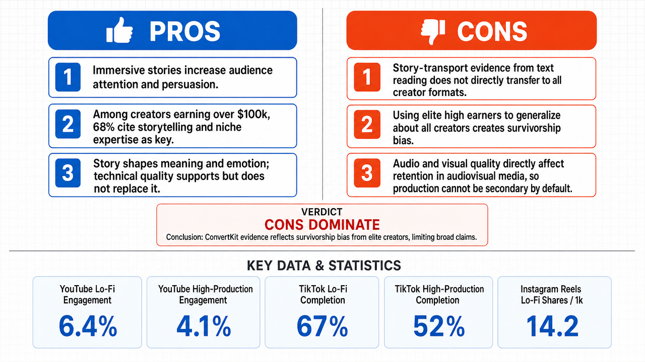 AI Debate Infographic: Content creators should prioritize the narrative and storytelling over…