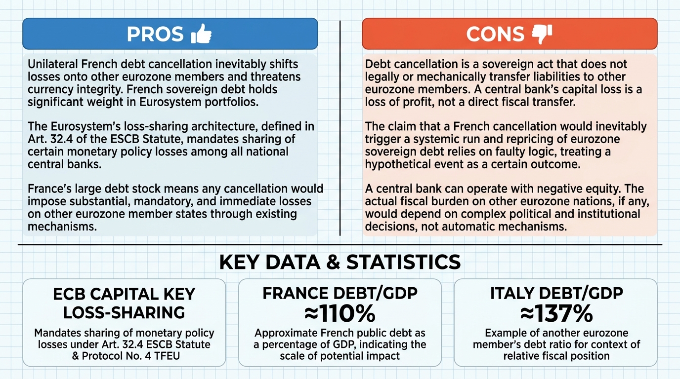 AI Debate Infographic: A unilateral cancellation of French public debt while France remains in the…