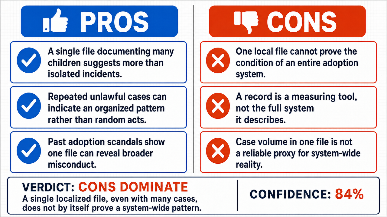 AI Debate Infographic: The discovery of an adoption file linked to a scandal involving over 374…