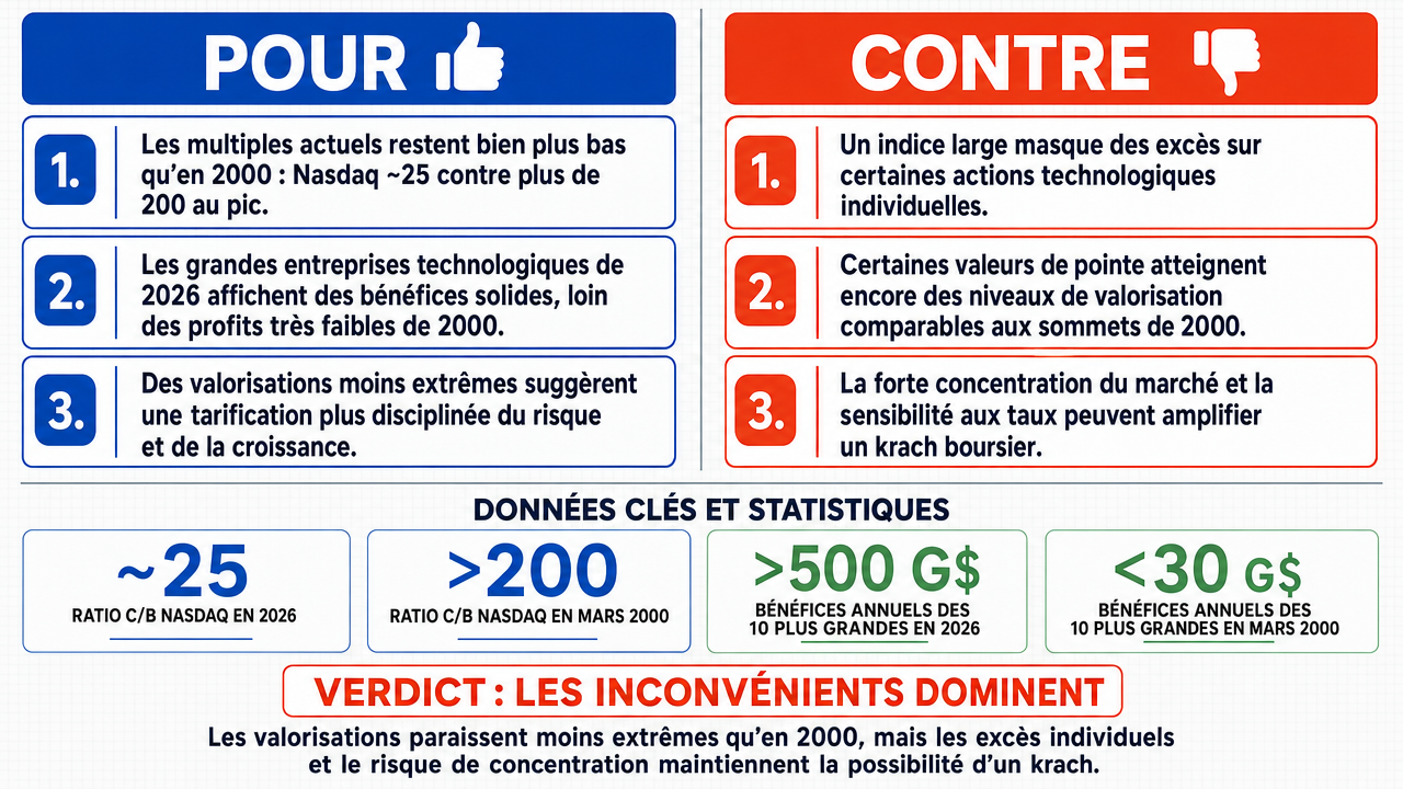AI Debate Infographic: Les valorisations actuelles des entreprises technologiques en 2026 ne sont…