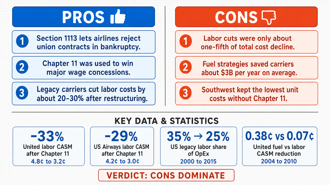 AI Debate Infographic: The ability of US airlines to utilize Chapter 11 bankruptcy to terminate or…