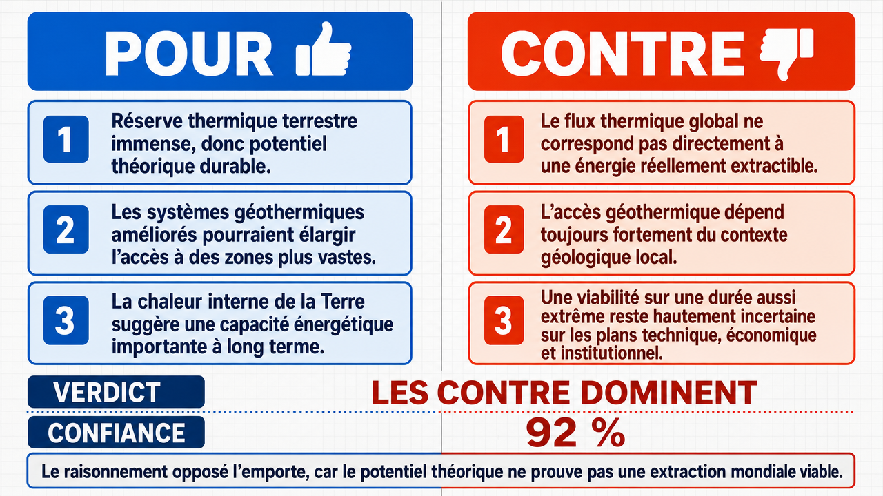 AI Debate Infographic: L'énergie géothermique est la solution la plus viable pour satisfaire tous…