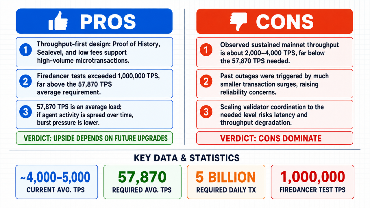 AI Debate Infographic: Solana's blockchain will be able to handle 100% of the transaction load…