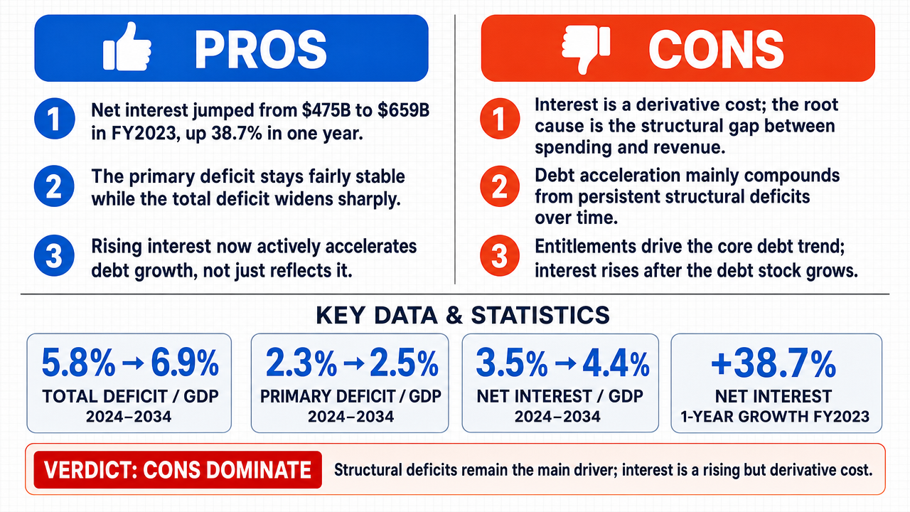 AI Debate Infographic: The primary driver of the accelerating US national debt increase is the…