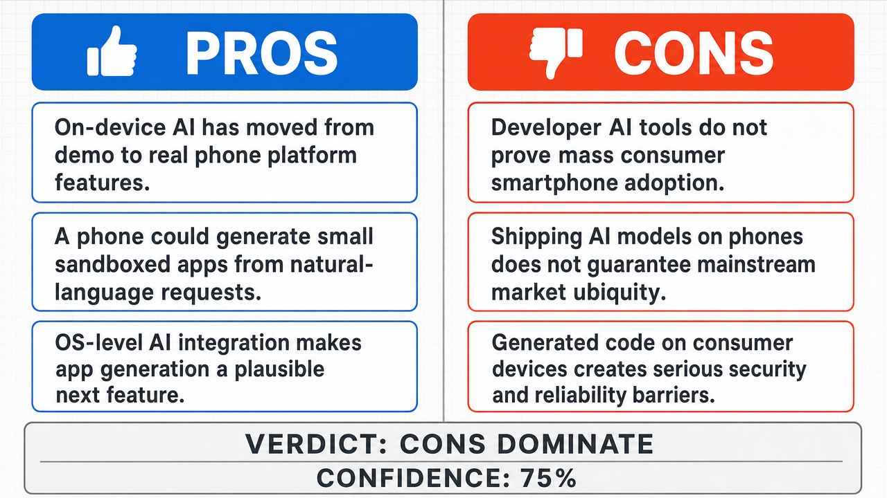 AI Debate Infographic: AI-powered application generation, as demonstrated on the Xiaomi 18 Pro…