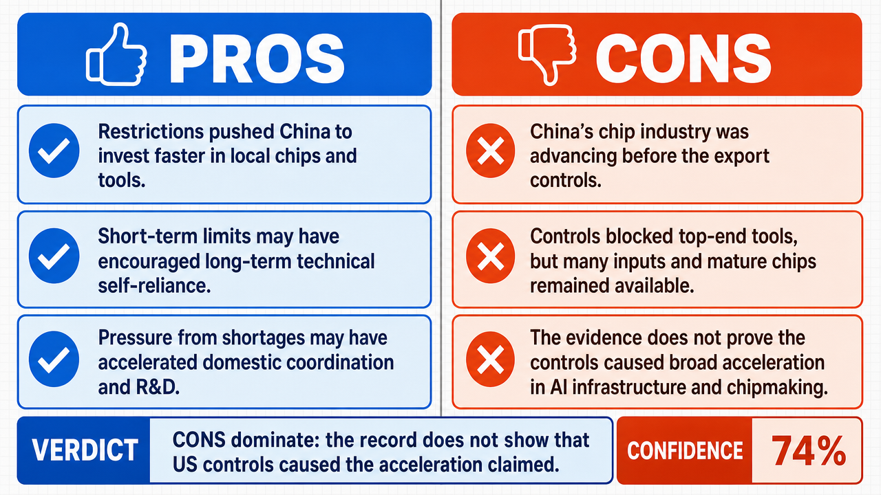 AI Debate Infographic: US export controls on advanced AI chips have inadvertently accelerated…