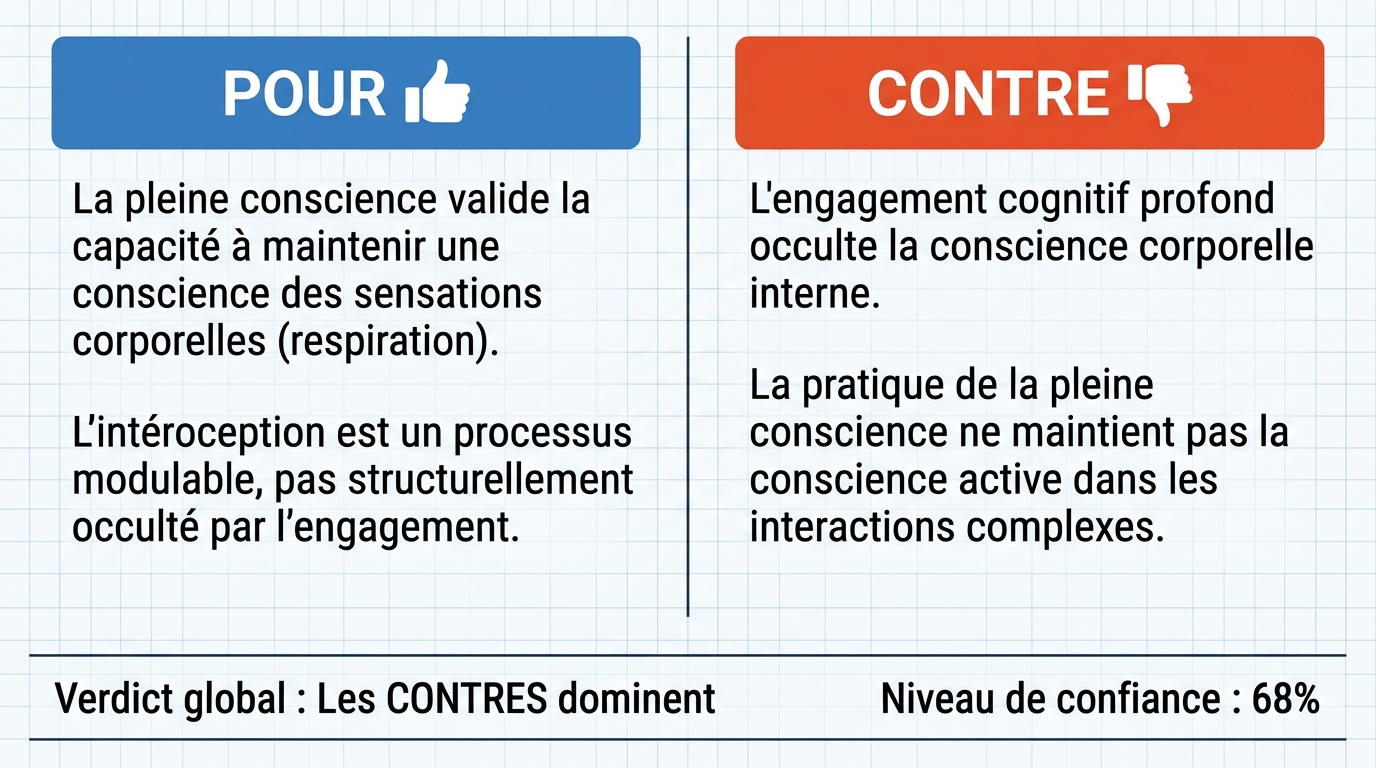 AI Debate Infographic: Il est possible de maintenir une conscience du corps intérieur ou une…
