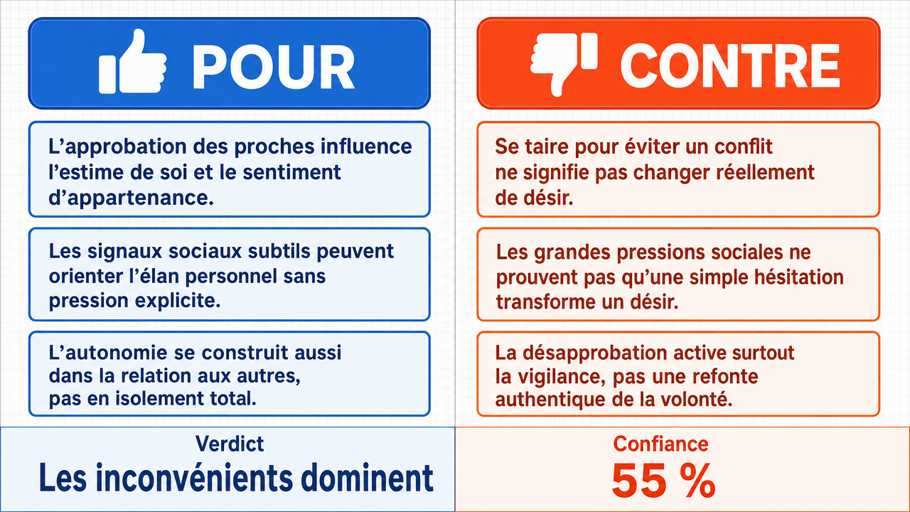 AI Debate Infographic: La moindre moue ou hésitation de la part d'un proche peut nous pousser à…