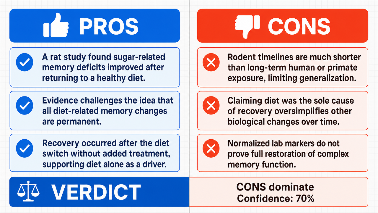 AI Debate Infographic: The memory impairments observed in animal models due to high sugar or junk…