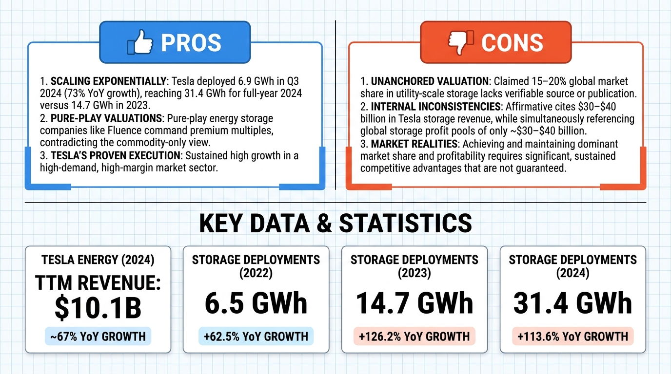AI Debate Infographic: Tesla's MegaPack business alone will be valued at $1.1 trillion based on…