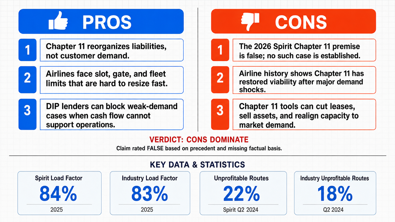 AI Debate Infographic: Spirit Airlines' failure to successfully restructure under Chapter 11 in…