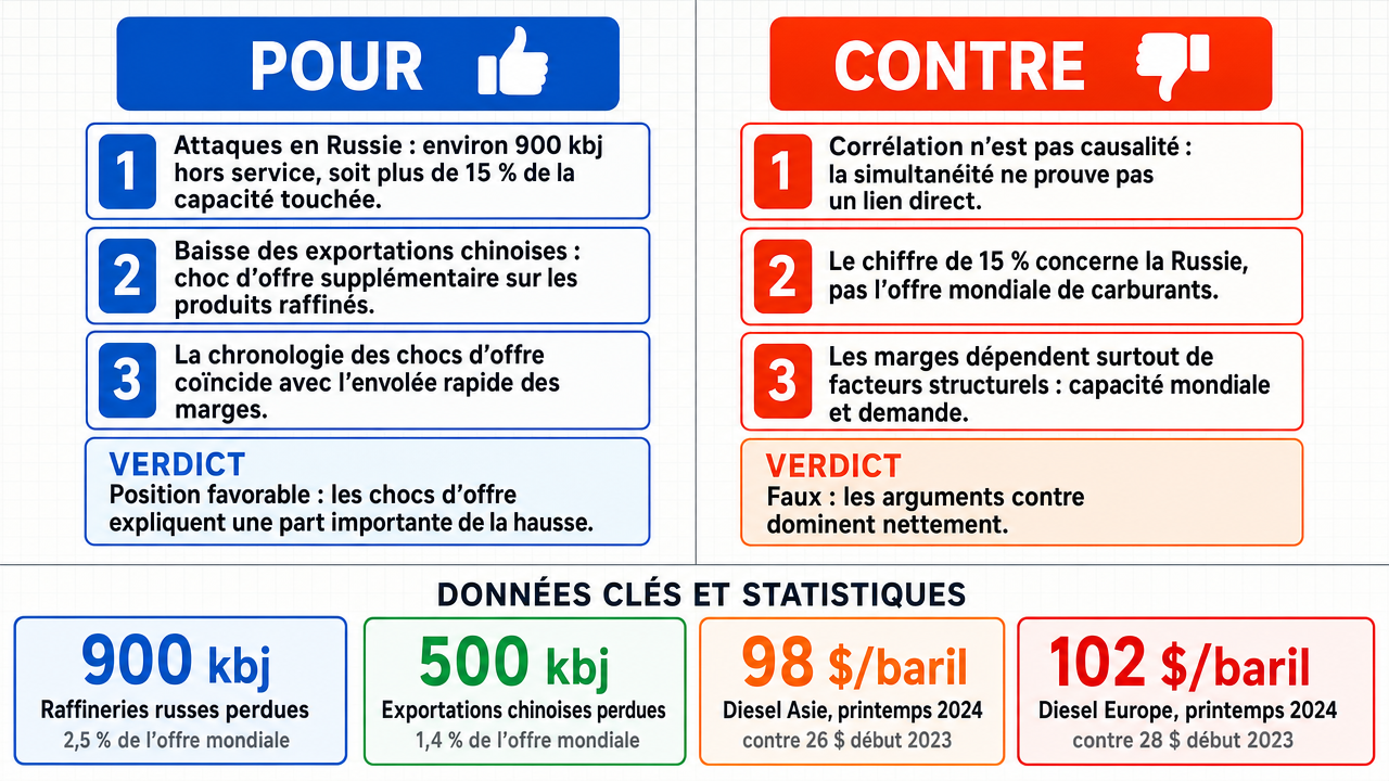 AI Debate Infographic: Les marges de raffinage actuelles, supérieures à 100 $ le baril pour le…