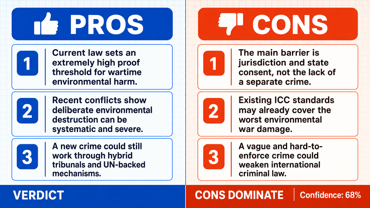 AI Debate Infographic: Should the international community legally codify and prosecute 'geocide'…