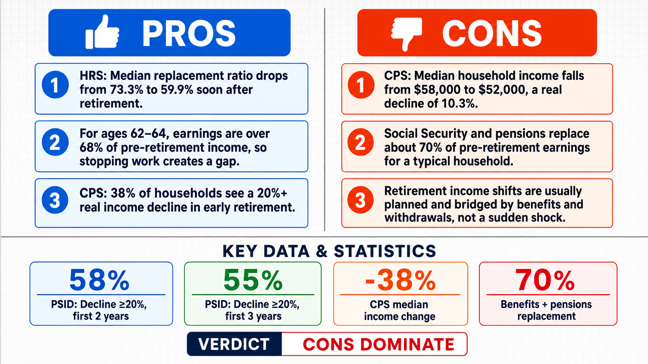 AI Debate Infographic: Do most US households experience a substantial decline in their total…