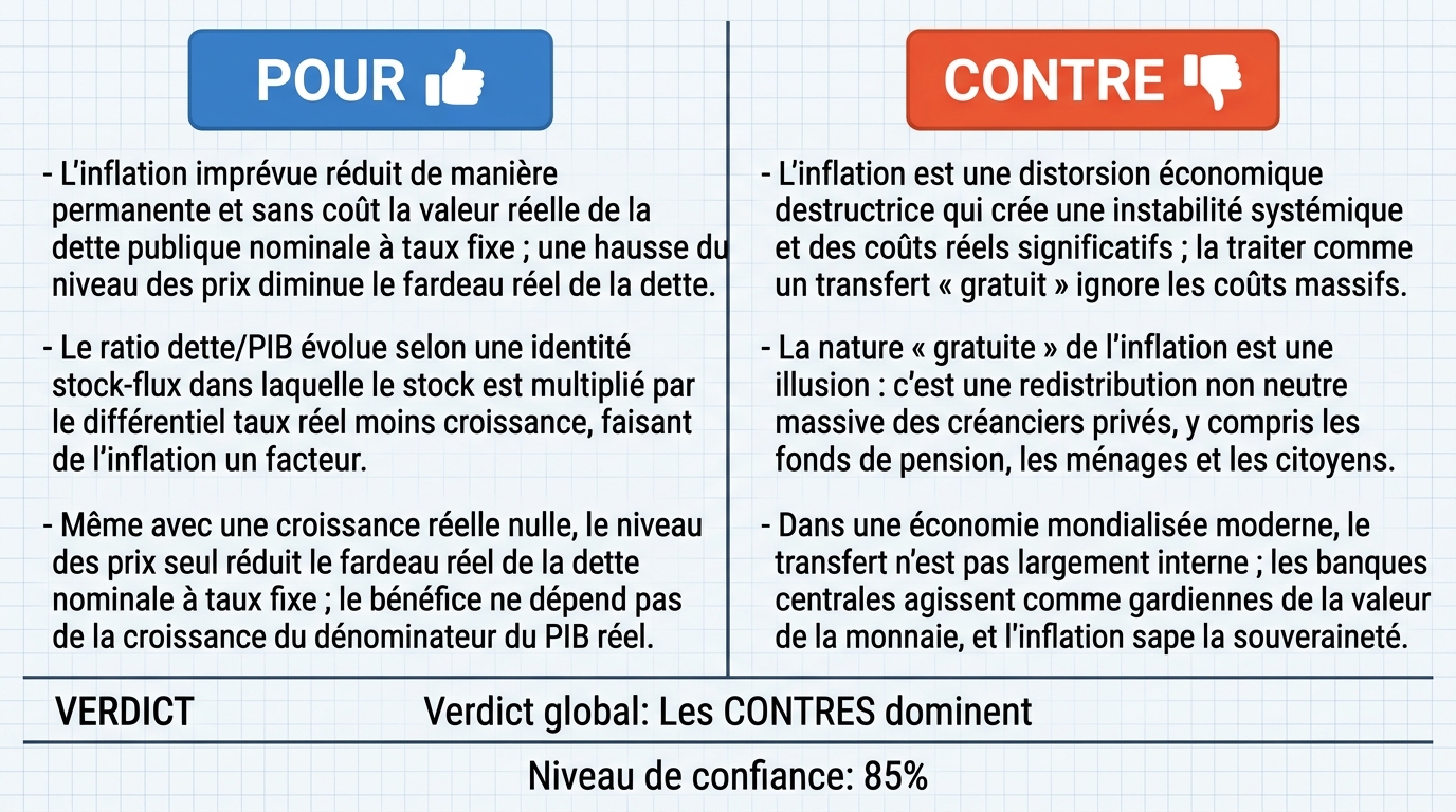 AI Debate Infographic: Inflation can serve as a permanent and free solution for states to…