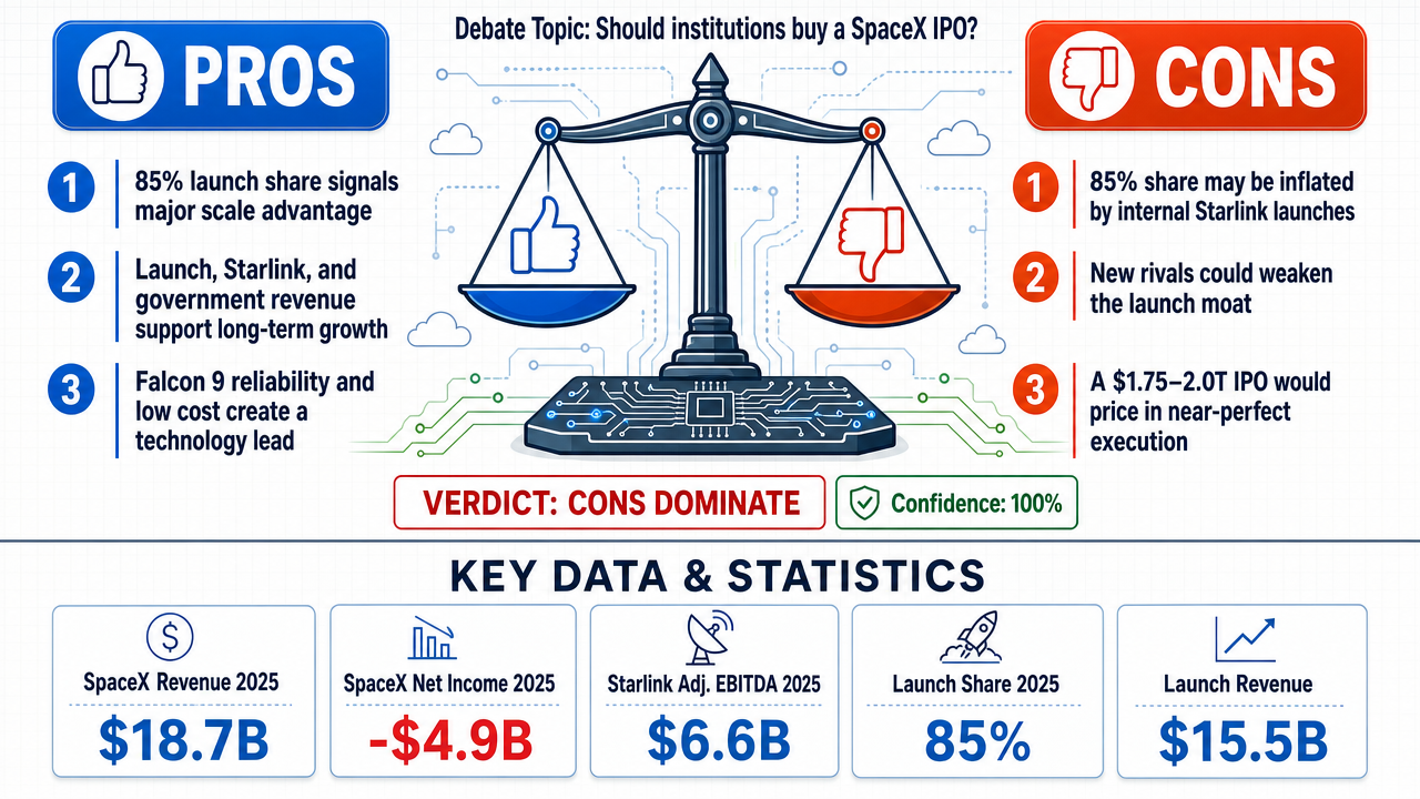 AI Debate Infographic: Should we invest in the SpaceX IPO ?