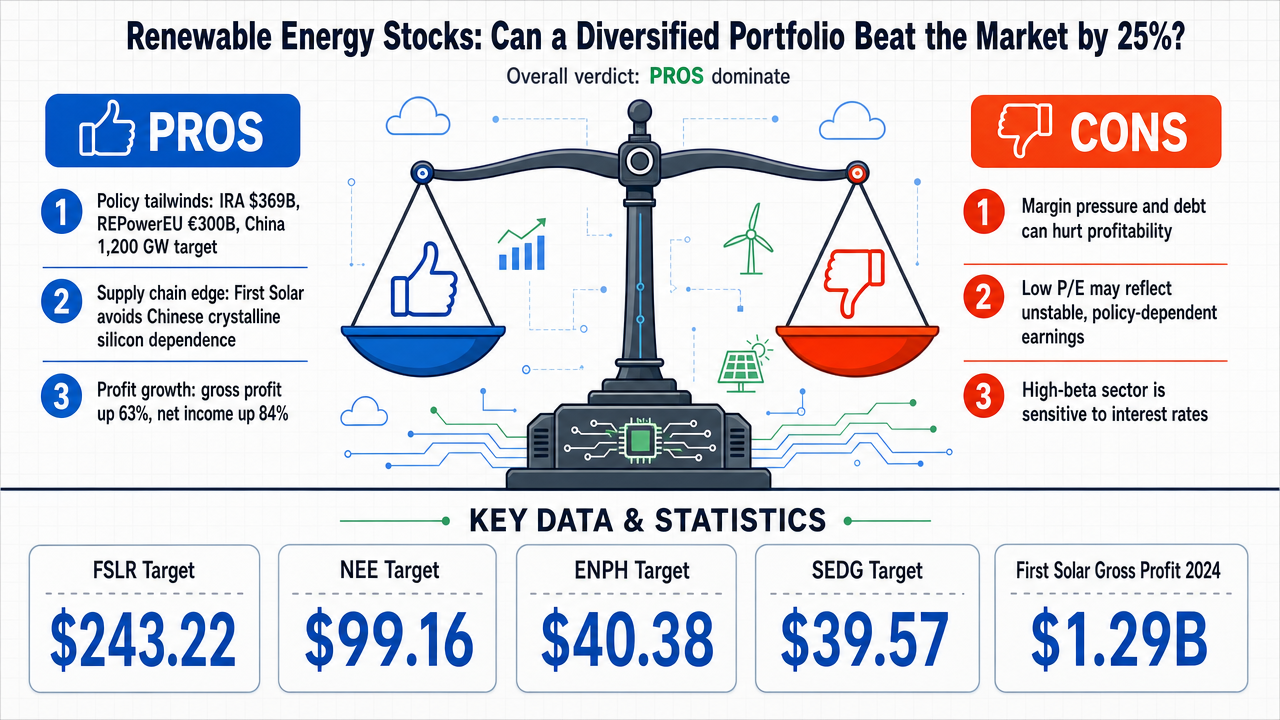AI Debate Infographic: A diversified basket of listed renewable energy stocks will outperform the…
