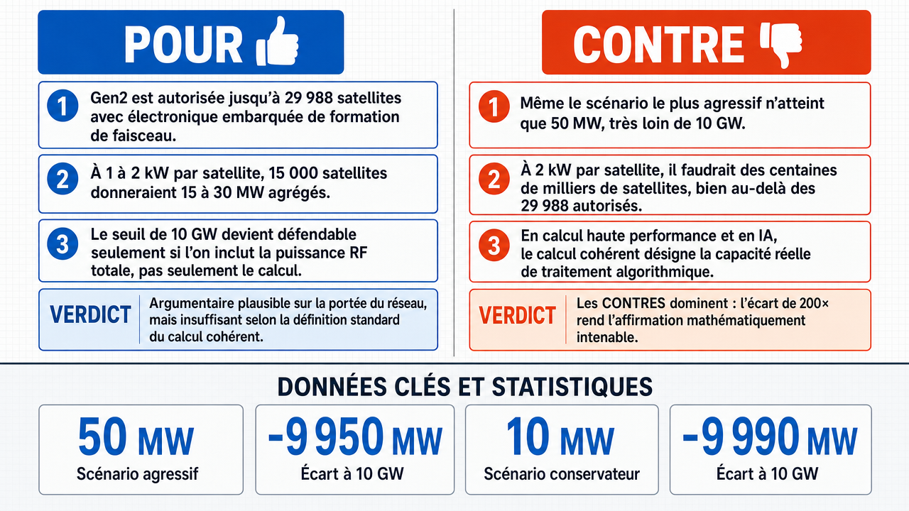 AI Debate Infographic: SpaceX will achieve over 10 gigawatts of coherent compute by the end of 2027.