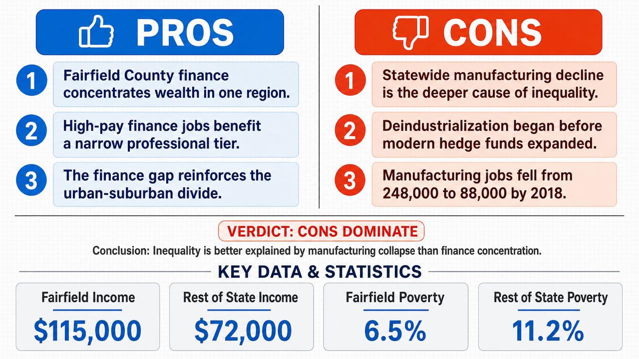 AI Debate Infographic: The primary cause of Connecticut's extreme economic inequality is the…