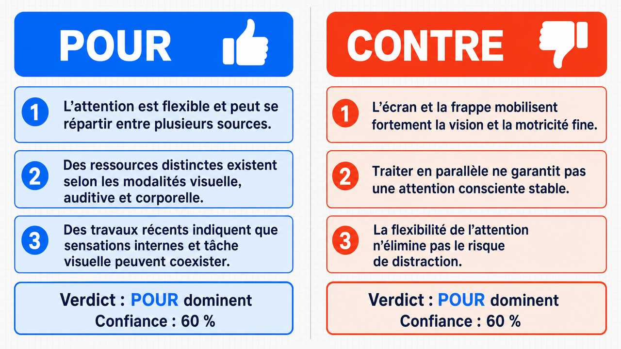 AI Debate Infographic: Il est possible de maintenir une partie de son attention dans son corps…