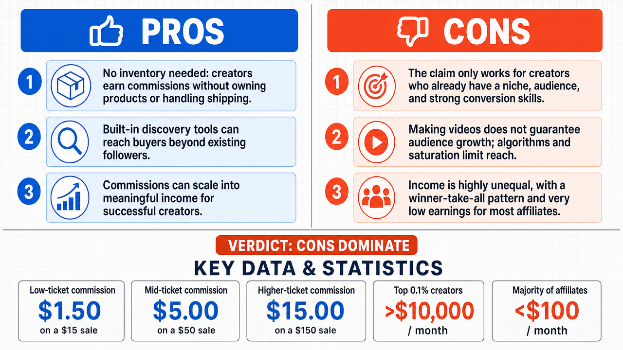 AI Debate Infographic: TikTok affiliate marketing allows individuals to earn significant income…