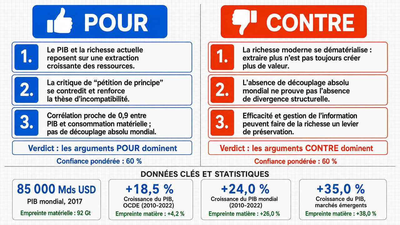 AI Debate Infographic: La richesse, telle qu'elle est conçue en 2026, est incompatible avec la…