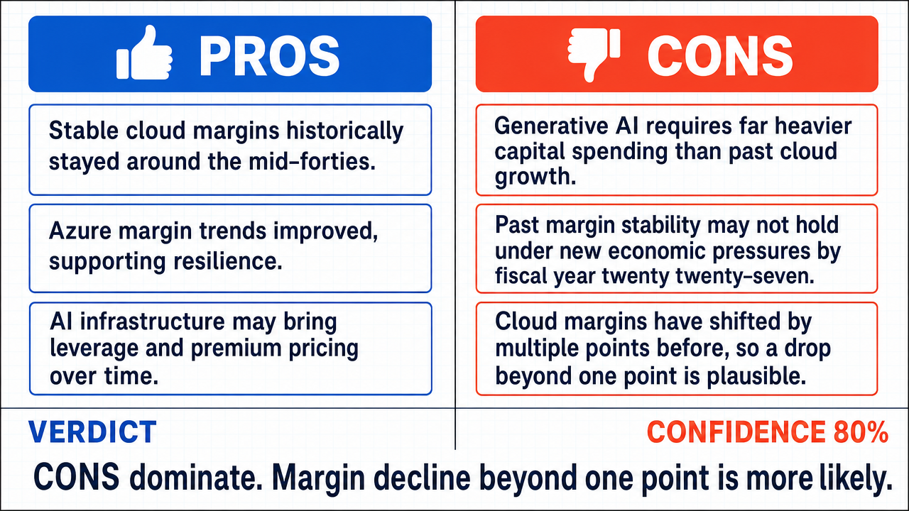 AI Debate Infographic: Microsoft's cloud profit margin will decline by less than one percentage…