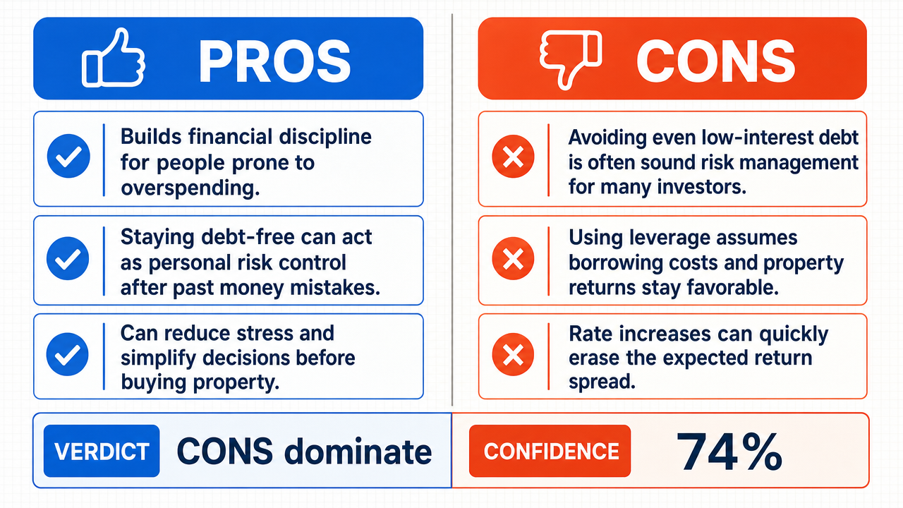 AI Debate Infographic: Dave Ramsey's advice to avoid medium to low-interest debt before investing…