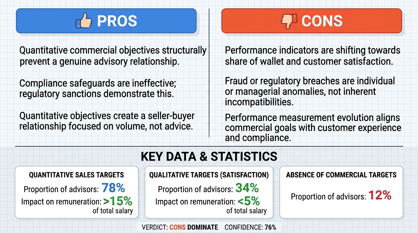AI Debate Infographic: Le conseil bancaire personnalisé est incompatible avec les objectifs…